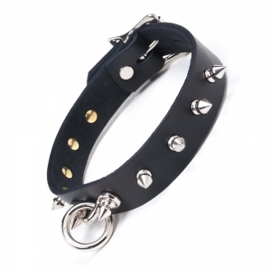 Leather Collar With Spikes