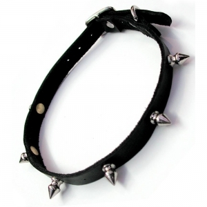 Spiked Leather Choker W/ D-Ring